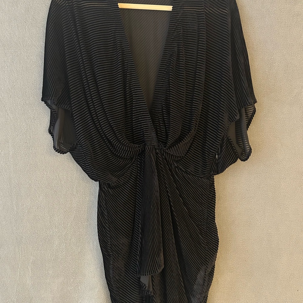 IRO Black Mini Dress ribbed and sheer